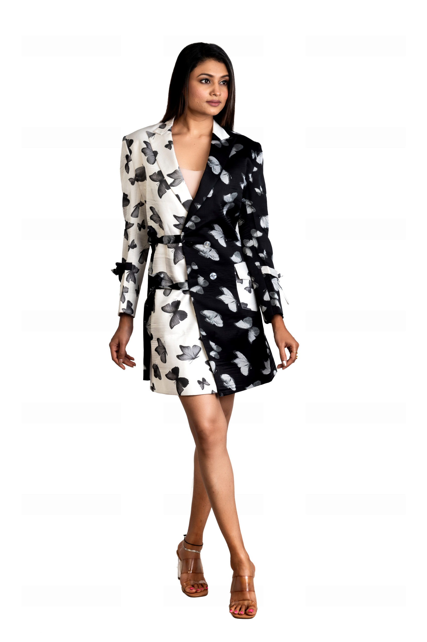 Srijan Butterfly Printed Women’s Long Blazer