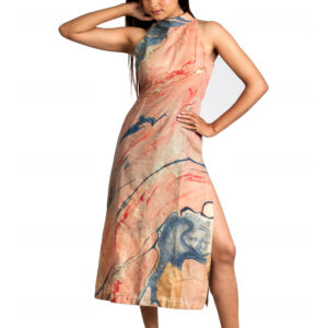 Srijan Marble Dyed Long Bodycone One Piece