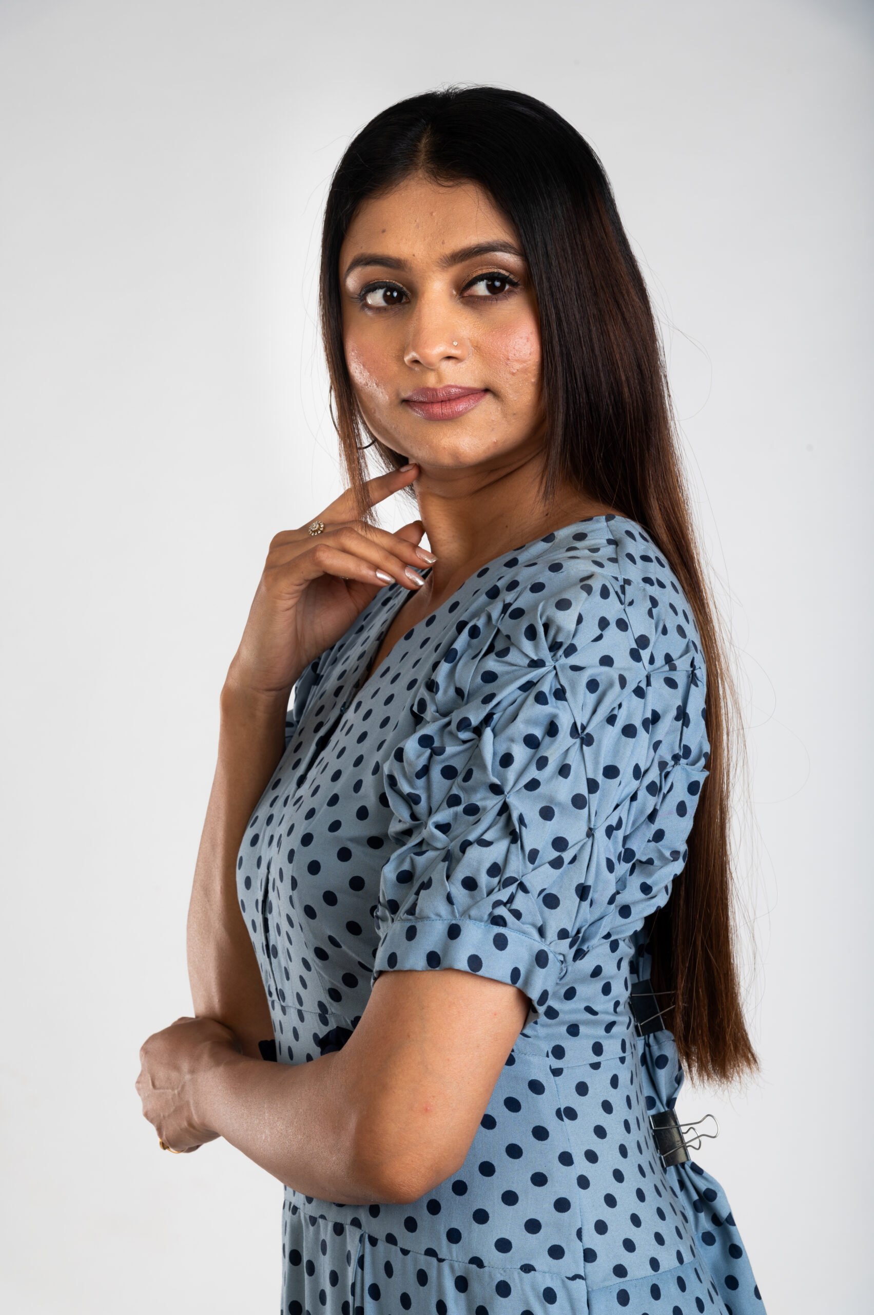 Srijan Bobby Printed Blue One Piece - Image 3