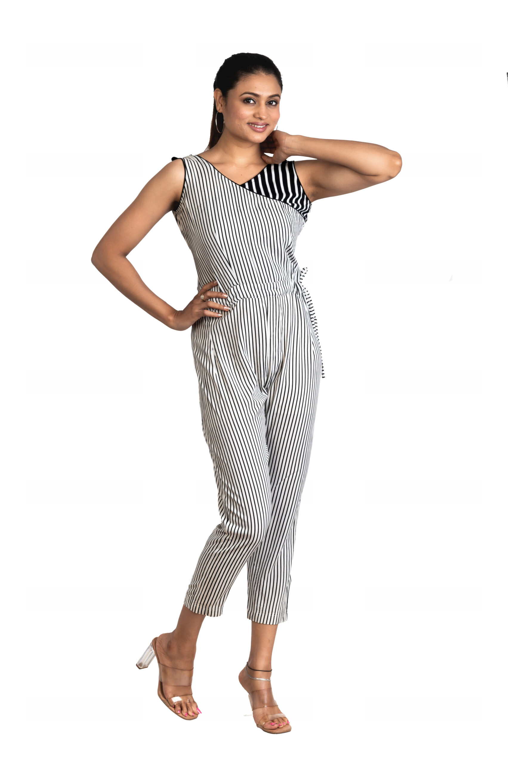 Srijan Striped Jump Suit - Image 2