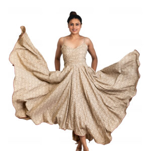 Srijan Geometrical Printed Long Circular One Piece and Bolero