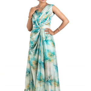 Srijan Printed Chiffon Gown