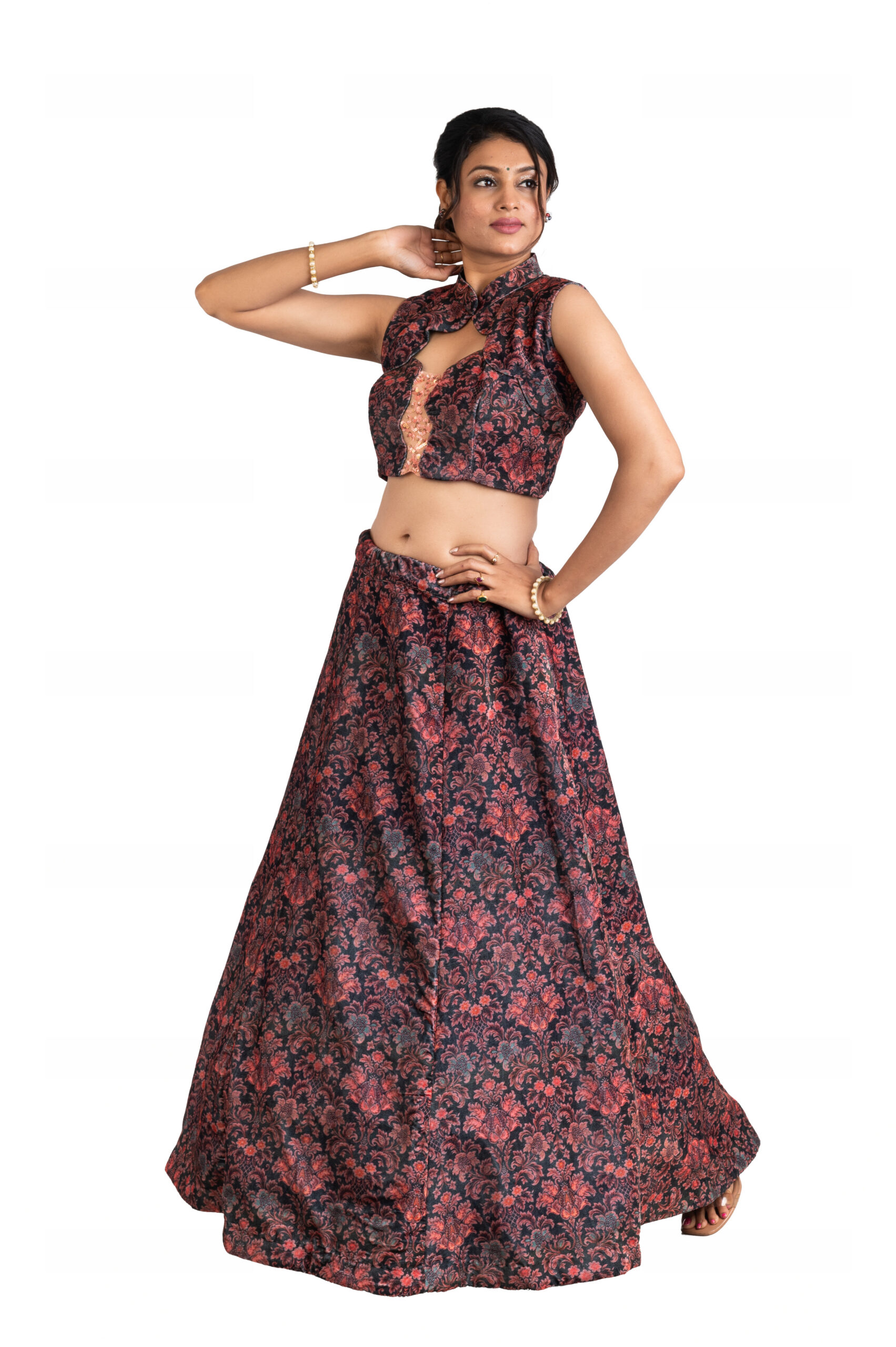 Srijan Floral Printed Skirt and Top