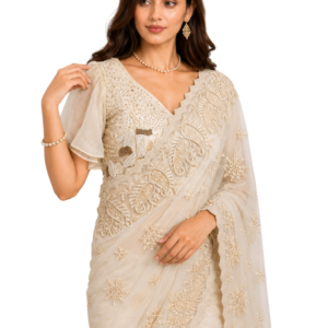 Srijan Georgette Saree and Designer Blouse set